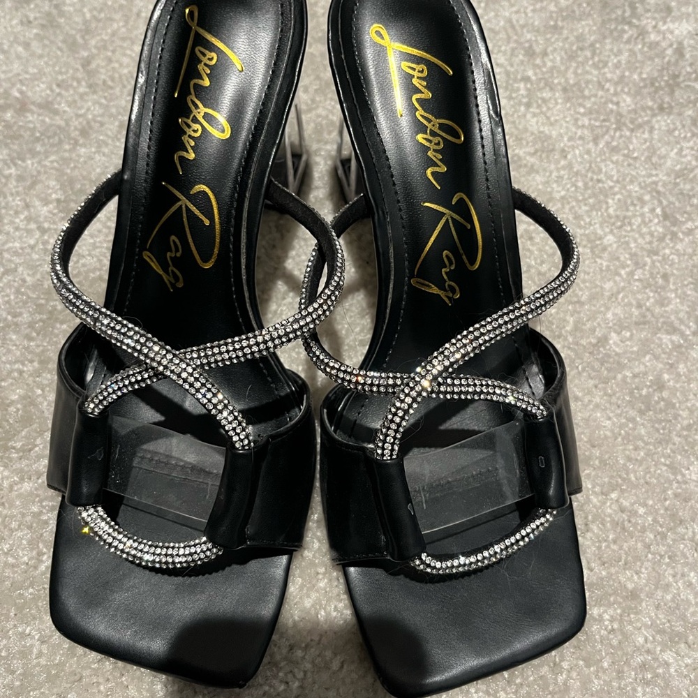 Black Rhinestone Women's Heels